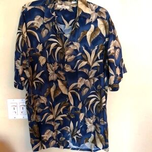 Men’s Hawaiian Shirt Blue and Brown